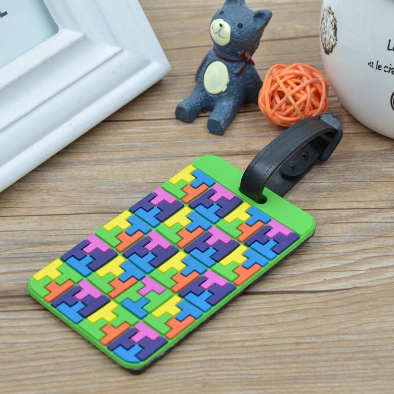 Πολύχρωμο παζλ Ετικέτα αποσκευών Silica Gel Βαλίτσα ID Διεύθυνση Κάτοχος αποσκευών Ετικέτες επιβίβασης Φορητή ετικέτα Αξεσουάρ ταξιδιού