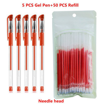 55Pcs/Παρτίδα 0,5mm Κόκκινο/Μαύρο/Μπλε μελάνι Gel Pens Refills Rod Gel Pens For School Gratical Office Μαθητικές προμήθειες γραφής