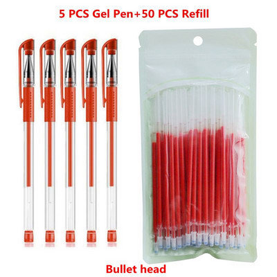 55Pcs/Παρτίδα 0,5mm Κόκκινο/Μαύρο/Μπλε μελάνι Gel Pens Refills Rod Gel Pens For School Gratical Office Μαθητικές προμήθειες γραφής