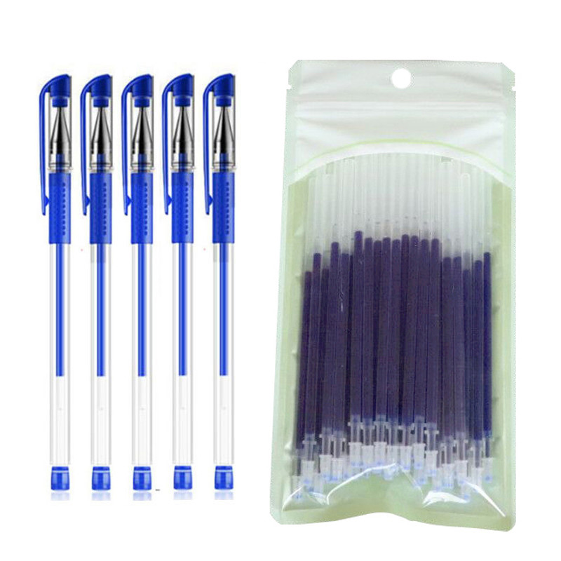 55Pcs/Παρτίδα 0,5mm Κόκκινο/Μαύρο/Μπλε μελάνι Gel Pens Refills Rod Gel Pens For School Gratical Office Μαθητικές προμήθειες γραφής