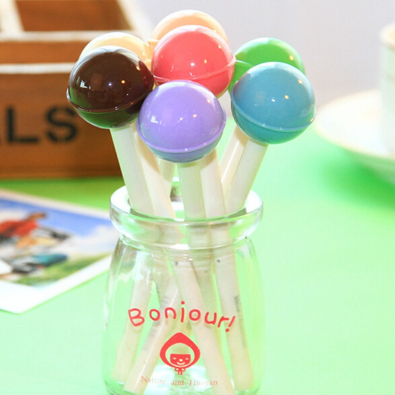 6 vnt Sweet Lollipop gelio rašiklio rinkinys 0,5 mm rutulinis juodos spalvos rašalas rašymui mokymosi dovana Naujovė Kanceliarinės prekės Biuro mokykla F921