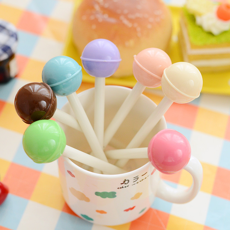 6 vnt Sweet Lollipop gelio rašiklio rinkinys 0,5 mm rutulinis juodos spalvos rašalas rašymui mokymosi dovana Naujovė Kanceliarinės prekės Biuro mokykla F921