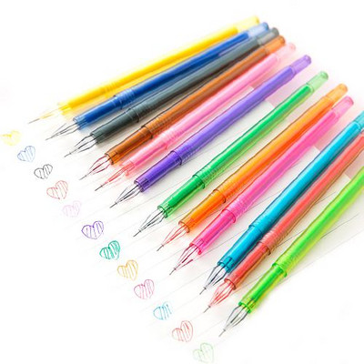 Jonvon Satone 12vnt mielas kūrybingas raštinės reikmenys Kawaii gelio rašiklio spalvotas rašiklis, skirtas mokyklos įrankiams Biuro ir mokyklinių reikmenų rašalinių rašiklių rinkinys