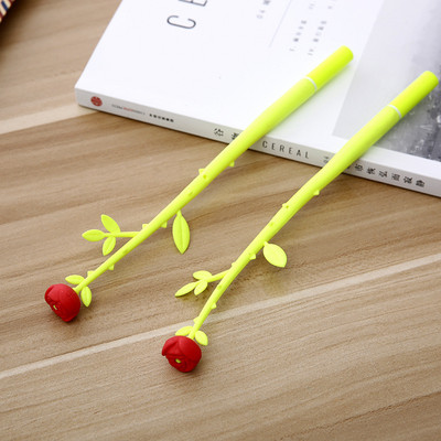Szilikon kreatív aranyos Kawaii virág rózsa zselé toll írószer iskolai irodaszerek édes szép szép tollak
