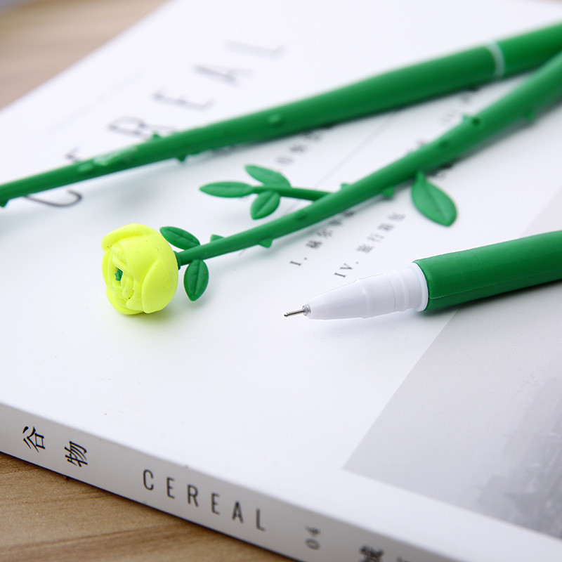 Szilikon kreatív aranyos Kawaii virág rózsa zselé toll írószer iskolai irodaszerek édes szép szép tollak