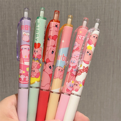 6db szett Új zselés toll fekete tintával Kawaii tollak Esztétikai írószerek Iskolai kellékek tollkészlet Golyóstoll Vissza az iskolába