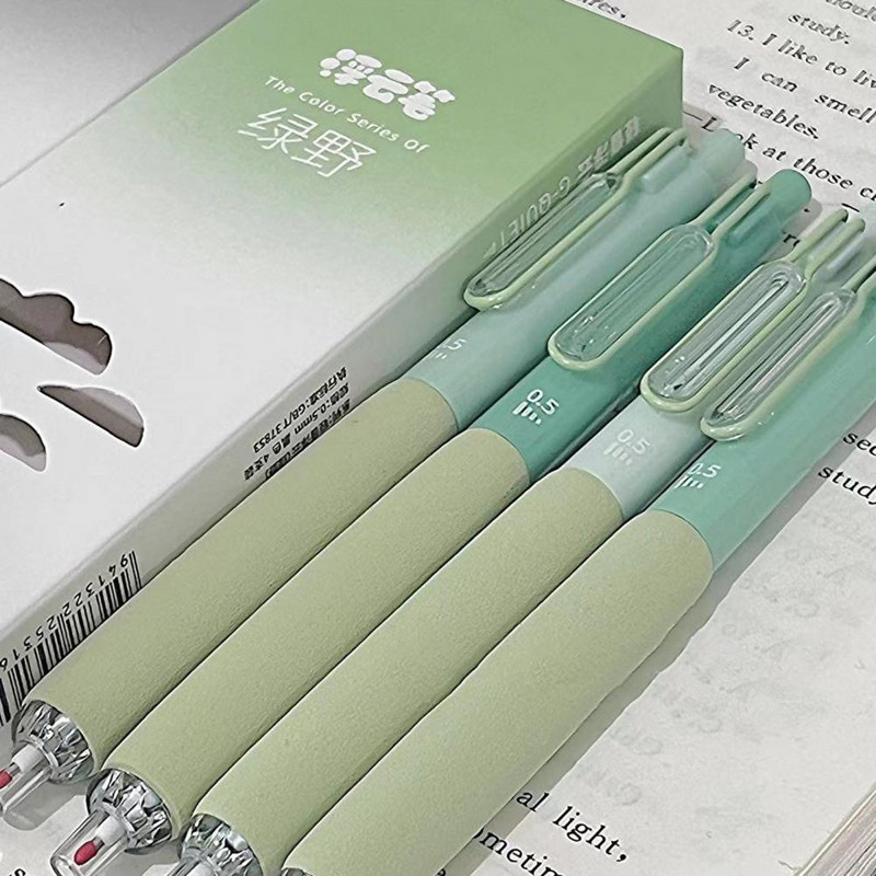 Greitai džiūstantis gelio rašiklis Greitai džiūstantis gelio rašiklis 4 vnt. Minkštos kempinės spaudos tipo talpos plastikinis rašomasis rašiklis mokyklos raštinės reikmenims