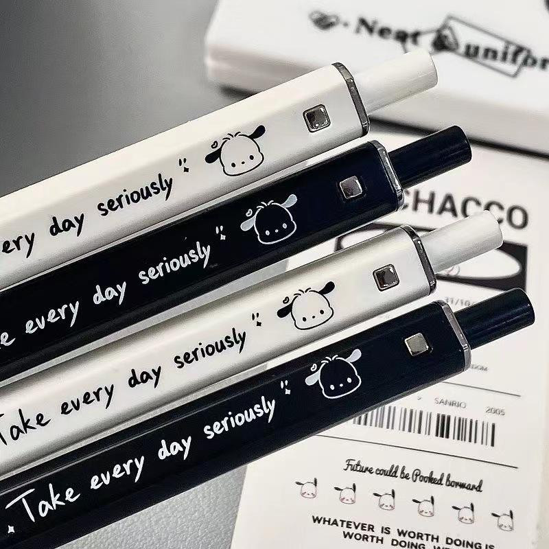 2 vnt./pak. Juodai baltas mielas šunų rašto gelio rašalo rašiklis, stiliaus paprastas neutralus rašiklis, aukštos kokybės raštinės reikmenys studentams