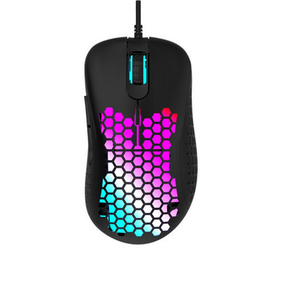 RYRA Ελαφρύ ποντίκι παιχνιδιών RGB Πολύχρωμα φώτα RGB 6 πλήκτρων για φορητό υπολογιστή οπτικά ποντίκια Παιχνίδι γραφείου Ενσύρματο ποντίκι παίκτη