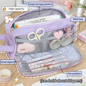 Nagy kapacitású tolltartó háromrétegű aranyos tolltáska gyönyörű diák koreai írószer tolltartó gyermek iskolaszerek