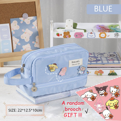 Macaron zīmuļu futrālis Divslāņu lielas ietilpības zīmuļu maisiņš Cute Back to School Kancelejas piederumi Skolas un biroji