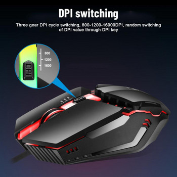 RYRA Wired Game Mouse USB RGB Luminous 1600DPI Adjustable Computer E-Sports Ergonomic Optical Wired Mouse For PC Laptop LOL CSGO