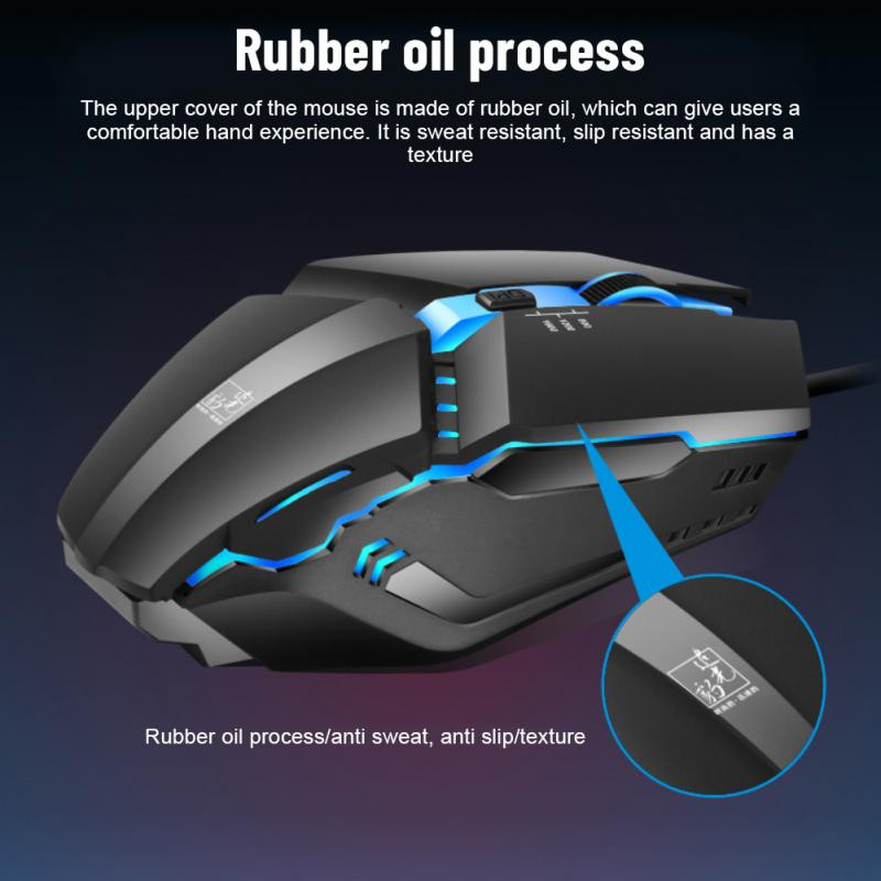 RYRA juhtmega mänguhiir USB RGB helendav 1600DPI reguleeritav arvuti e-spordi ergonoomiline optiline juhtmega hiir arvuti sülearvutile LOL CSGO