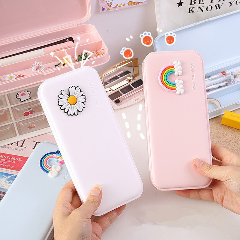 Mielas Macaron pieštukų dėklas Daugiafunkcis raštinės reikmenys matinis PP plastikinis pieštukų laikymo dėžutė studentų pieštukų dėklas Biuro reikmenys