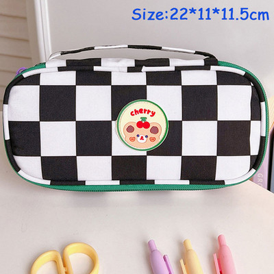 „Kawaii“ šachmatų lentos pieštukų dėklai didelės talpos drobinė rašiklio dėžutė, paprastas krepšys studentų korėjiečių raštinės reikmenims „Estuch“