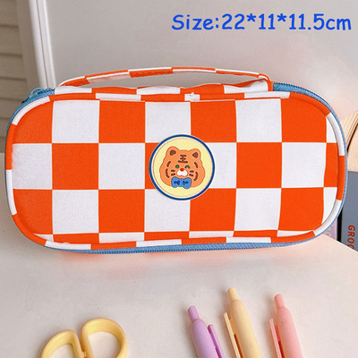 „Kawaii“ šachmatų lentos pieštukų dėklai didelės talpos drobinė rašiklio dėžutė, paprastas krepšys studentų korėjiečių raštinės reikmenims „Estuch“