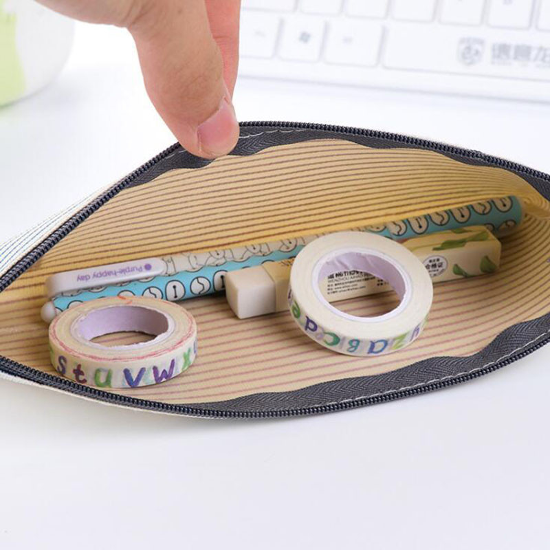 Diákírószerek vászon ceruzatáska Retro iskolai ceruzatáska Irodai kellékek táska fogantyú ceruza íróeszköz ajándék