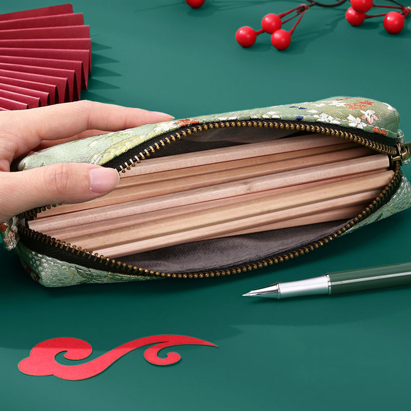 Pieštukų dėklai Kawaii Case Estuche Medžiaga Escolar biurui Retro Mieli mokykliniai reikmenys Japoniškos raštinės reikmenys siuvinėjimas Papeleria