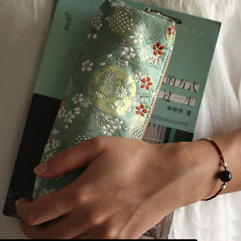 Pieštukų dėklai Kawaii Case Estuche Medžiaga Escolar biurui Retro Mieli mokykliniai reikmenys Japoniškos raštinės reikmenys siuvinėjimas Papeleria