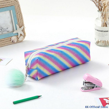 1 бр Kawaii Калъф за моливи Канцеларски материали за момичета Rainbow Чанти за моливи Ученически пособия Блестяща калъфка за химикалки Ученически канцеларски материали