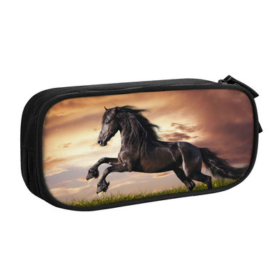 Prekrasna pernica crni konj Galopirajući ljubitelji životinja Pernica Pero Torbe velikog kapaciteta Školski pribor Pribor