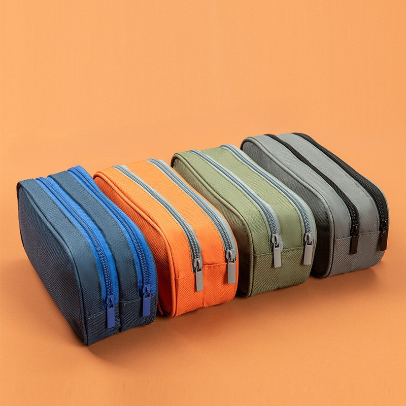 Madingi dviejų sluoksnių pieštukų dėklai sportinio stiliaus Oksfordo audinio pieštukų krepšiai Studentų raštinės reikmenų krepšiai berniukų pieštukų dėklai