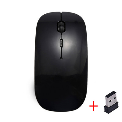 Itin plona USB optinė belaidė pelė Gamer 2.4G imtuvas Itin plona žaidimų pelė belaidis kompiuteris nešiojamasis kompiuteris stalinis kompiuteris