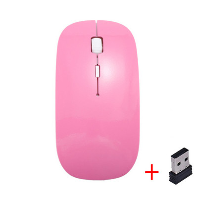 Itin plona USB optinė belaidė pelė Gamer 2.4G imtuvas Itin plona žaidimų pelė belaidis kompiuteris nešiojamasis kompiuteris stalinis kompiuteris