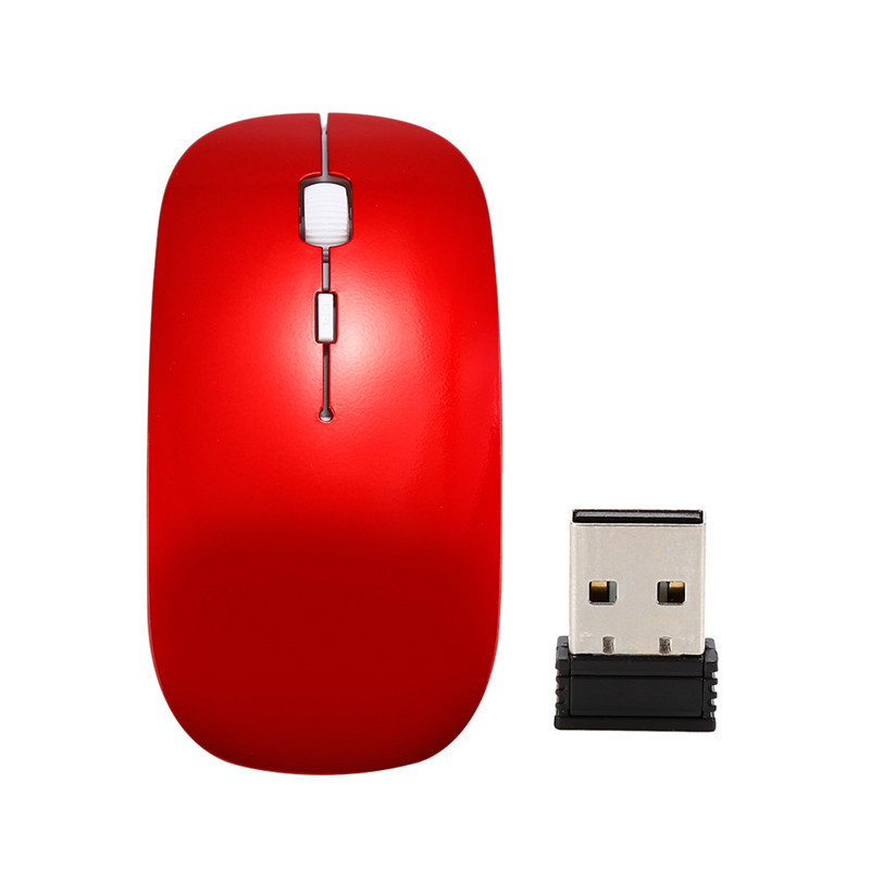 Itin plona USB optinė belaidė pelė Gamer 2.4G imtuvas Itin plona žaidimų pelė belaidis kompiuteris nešiojamasis kompiuteris stalinis kompiuteris