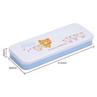 Μεταλλική μολυβοθήκη Cartoon Kawaii School Stationery Storage Box Διπλής στρώσης Μολυβοθήκες Πολυλειτουργικές Student Cute Case Pen Box