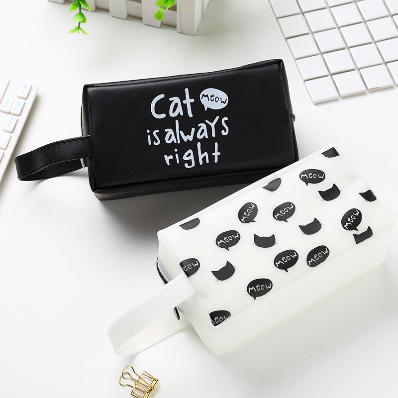Kawaii Cat Pencil Case PU Δερμάτινη μολυβοθήκη super χωρητικότητας Σχολική μολυβοθήκη για κορίτσια Χαρτικά Σχολικά είδη