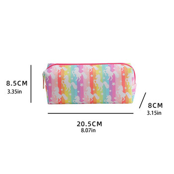 Μολυβοθήκη Μονόκερος κινουμένων σχεδίων Rainbow μεγάλης χωρητικότητας Τσάντα αποθήκευσης χαρτικών δώρο Τσάντα μακιγιάζ
