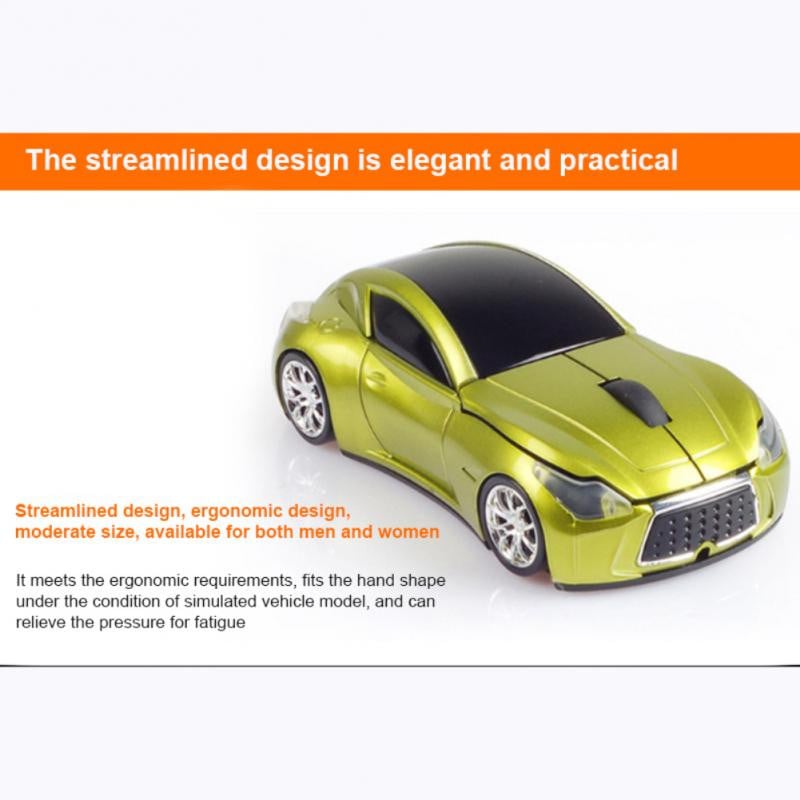 Ασύρματο ποντίκι 3D 2,4 HZ Ποντίκια με στυλ αυτοκινήτου Camouflage Optical Gaming Mouse 1600DPI With Light LED USB Receiver for Laptop