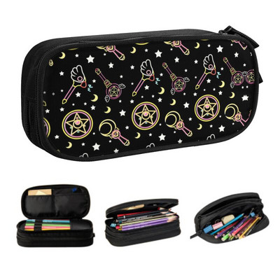 Mieli stebuklingi mergaičių neoniniai pieštukų dėklai mergaitėms berniukams Individualizuotos Cardcaptor Sakura Manga didelės laikymo rašiklio krepšio dėžutės mokyklos priedai