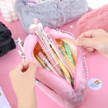 Калъф за моливи Корейски канцеларски материали Плюшен молив Cute Trousse Scolaire Ученически пособия Кутии за моливи Estuche Estojo Piornik Lapiceras