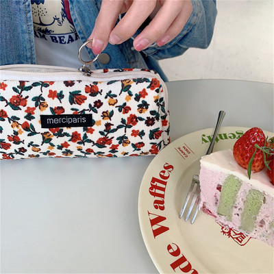 Penalas Retro pieštukų dėklai Kawaii korėjiečių raštinės reikmenų dėklai mergaičių krepšiai velvetas Estuches Escolare miela gėlė Estojo kelnių dėžutė