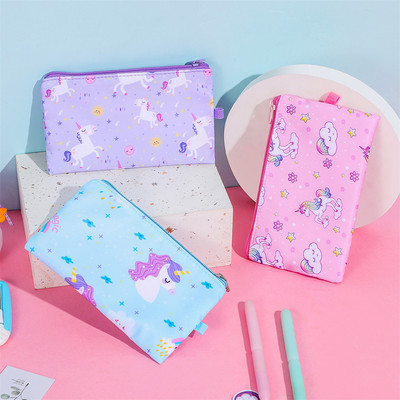 Калъфи за моливи Kawaii Unicorn Корейски канцеларски материали Estuche Сладки чанти Ученически моливи Estojo Fundas 2023 Trousse Kalemlik Etui