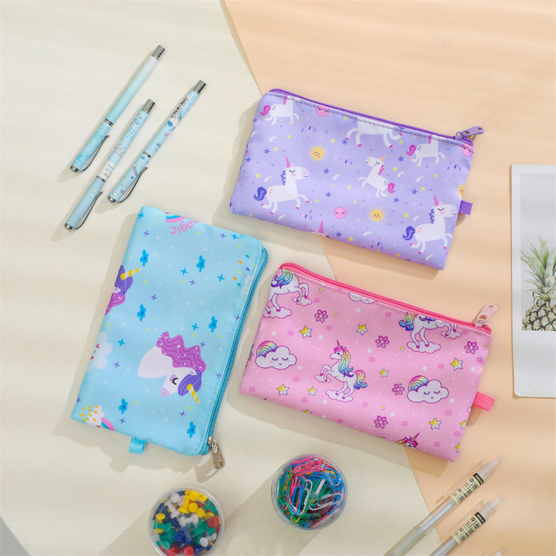 Калъфи за моливи Kawaii Unicorn Корейски канцеларски материали Estuche Сладки чанти Ученически моливи Estojo Fundas 2023 Trousse Kalemlik Etui