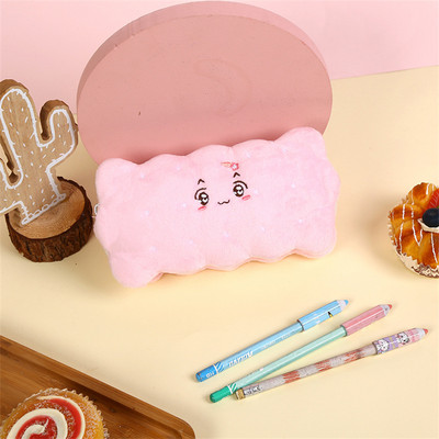Penalų dėklai Kawaii Trousse pliušiniai sausainiai Estuche Para Lapices Penalo maišeliai Kalemlik Papeleria Cute Piornik Pouch Kanken