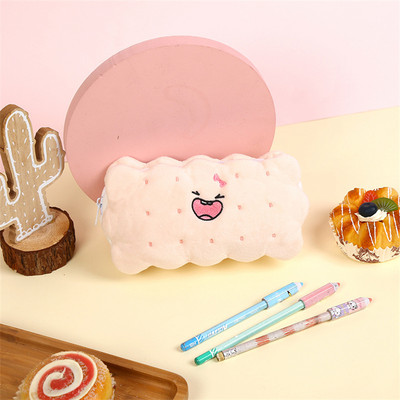 Penalų dėklai Kawaii Trousse pliušiniai sausainiai Estuche Para Lapices Penalo maišeliai Kalemlik Papeleria Cute Piornik Pouch Kanken