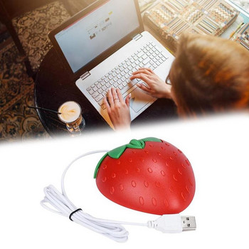 3D мини сладък анимационен Strawberry кабелна мишка USB оптични мишки за лаптоп компютър геймър момиче Strawberry компютърна мишка игри