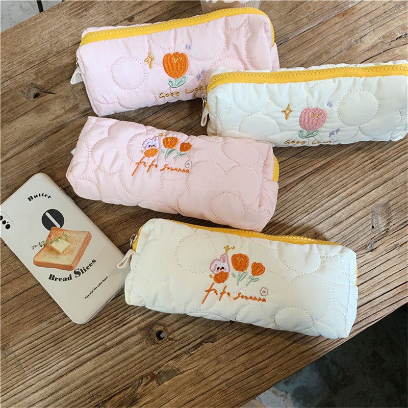 Penalas Gėlių pieštukai Mergaičių Krepšiai Penalo dėklai Estuches Pochita Kanken Cartucheras Siuvinėjimas Korėjos raštinės reikmenys