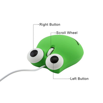 Cute Frog Gaming Mouse Creative USB Ενσύρματο ποντίκι PC Gamer 1600Dpi 3D Cartoon Αστεία μίνι ποντίκια για φορητό υπολογιστή