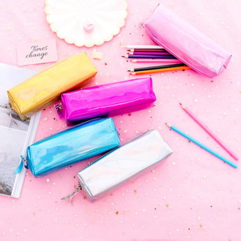 Преносима козметика Цветна чанта за химикалка Сладка чанта за молив с голям капацитет Кутия за канцеларски материали Кутия за грим Момическа чанта за молив с цип