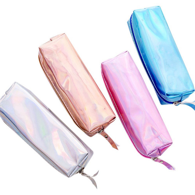 Nešiojamos kosmetikos spalvingas rašiklio maišelis Mielas didelės talpos pieštuko krepšys raštinės reikmenų makiažo dėžutė mergaičių pieštuko maišelis su užtrauktuku