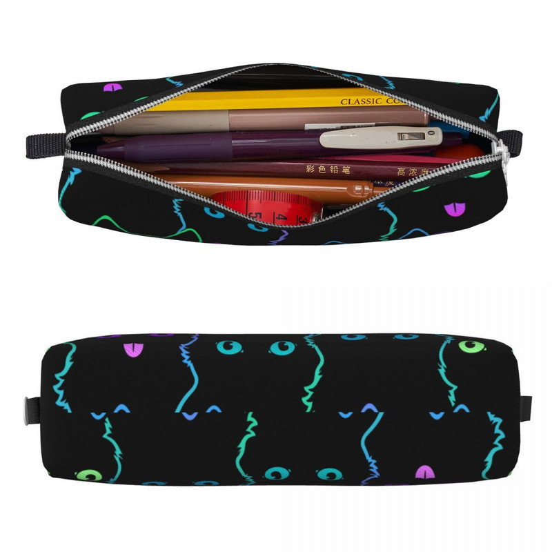 Spalvingų kačių siluetų pieštukų dėklas Animacinių filmų juodų kačių pieštukų laikiklis, skirtas mokiniams, dideliems krepšiams, mokiniams, mokyklai