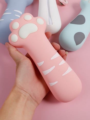 Cartoon Cat Paw Case Pencil Τσάντα Θήκη αποθήκευσης σιλικόνης Χαρτικά Παιδικά δώρο Σχολικό Ταξίδι F7031