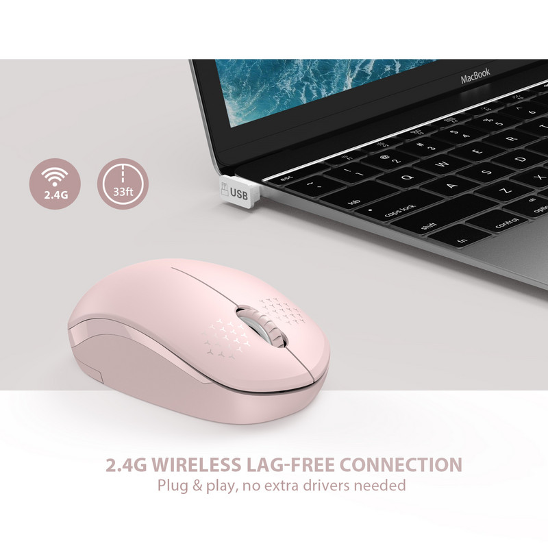 Seenda 2.4G USB vezeték nélküli egér csendes Click Slim vezeték nélküli Protable Mini Mause PC-hez Irodai számítógép laptop tartozékok