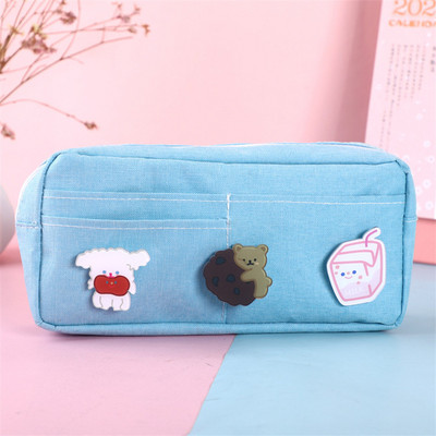 Θήκες μολυβιών Kawaii Makeup School Things Office For Office Θήκη στυλό Kawaii Χαριτωμένα χαρτικά για κορίτσια Θήκη μολυβιών τσάντα 3 θέσεων