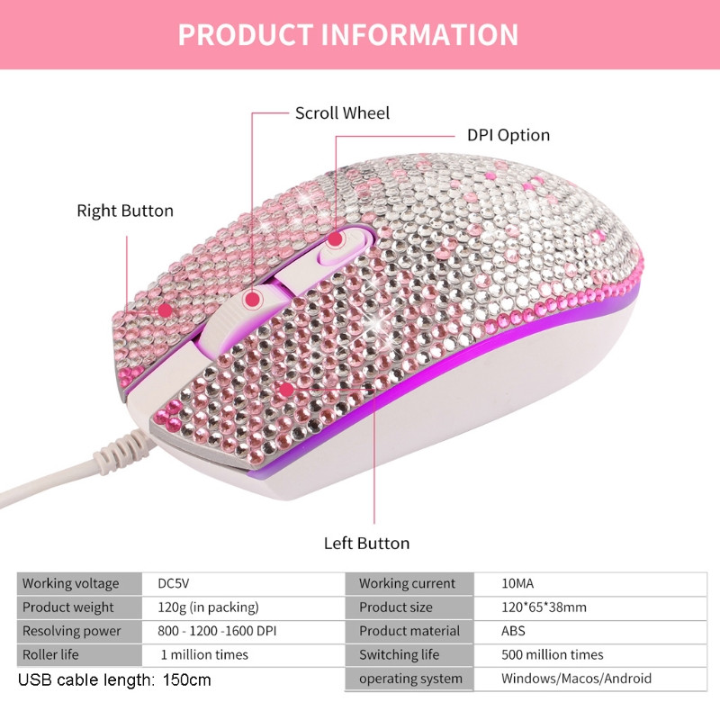 USB laidinė optinė pelė su laidu, skirta žaidimų verslo biuro nešiojamiesiems kompiuteriams